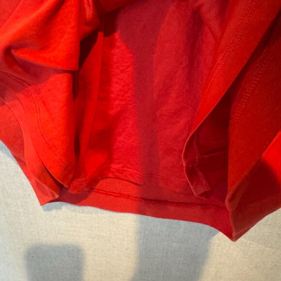 Boden Red Ruched Sheath Dress Size 8 Short Sleeve Stretch Midi Workwear Chic - Picture 7 of 10